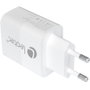 Leotec Cargador de Pared/Viaje USB-C PD + USB-A 30W Blanco Carga Rápida GAN